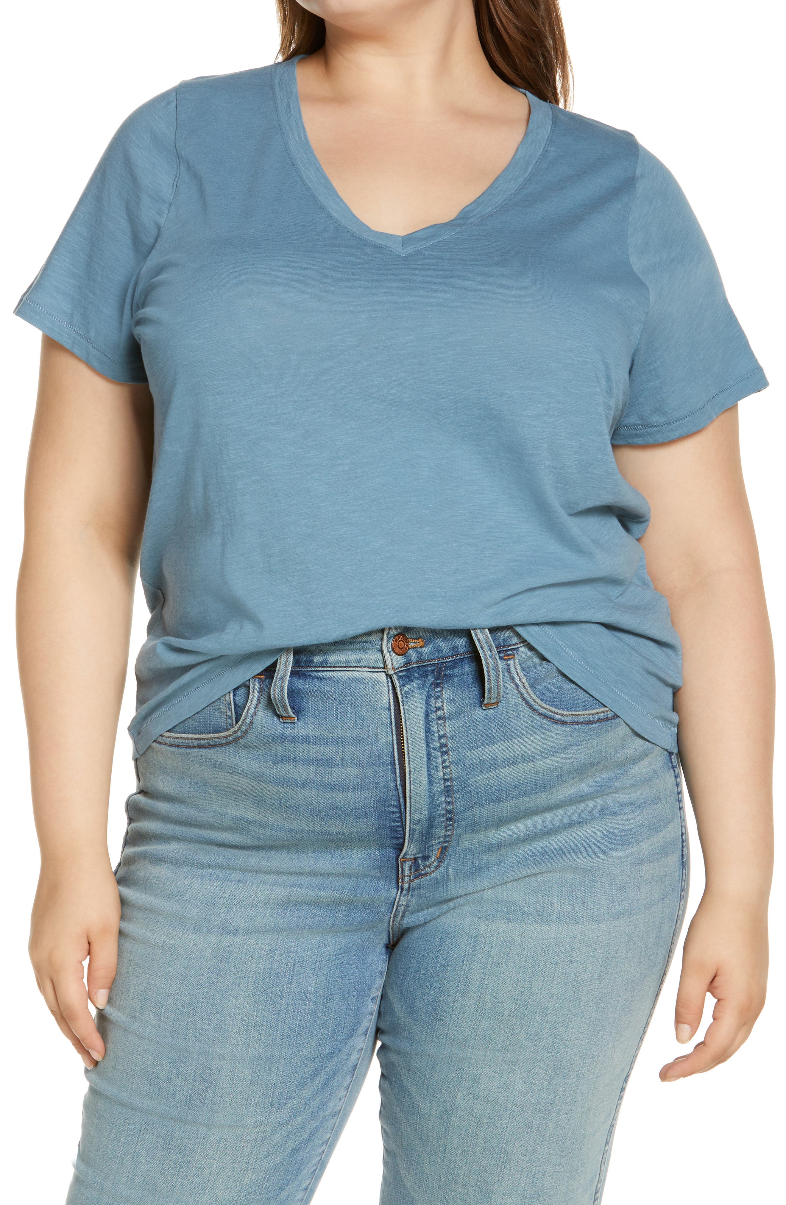 blue plus size tops