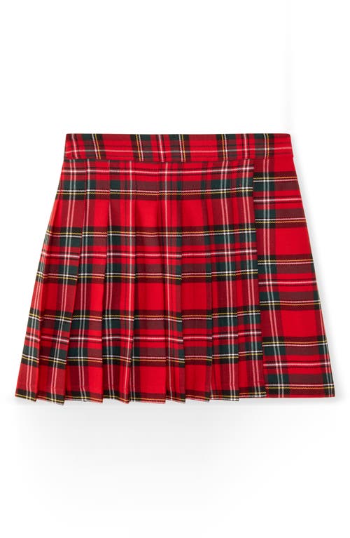 The Sunday Collective Holly Tartan Skort In Dark Red