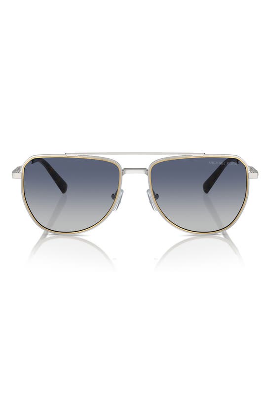 Shop Michael Kors 58mm Pilot Whistler Sunglasses In Shiny Silver