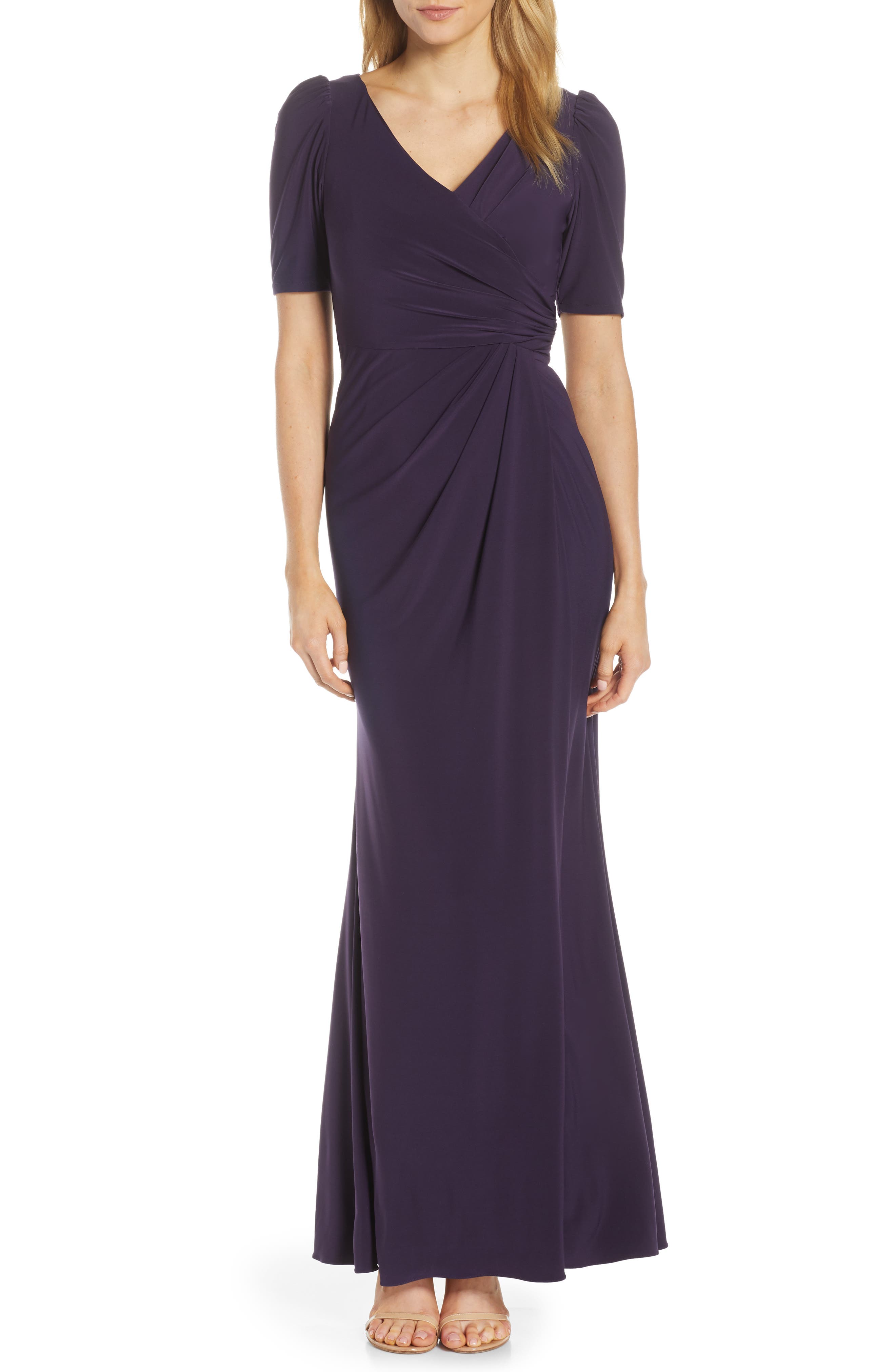 adrianna papell jersey gown