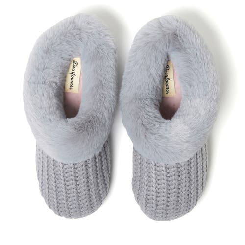 Dearfoams Hannah Festive Knit Clog Slipper In Sleet