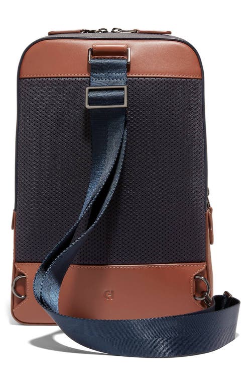 Shop Cole Haan Triboro Leather Sling In Navy/new British Tan