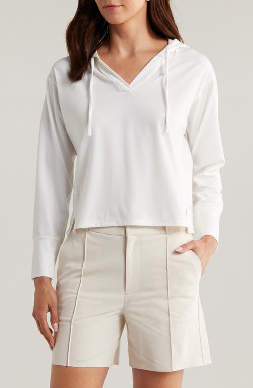 Shop Rhone Serene Stretch Nylon Hoodie In Snow White