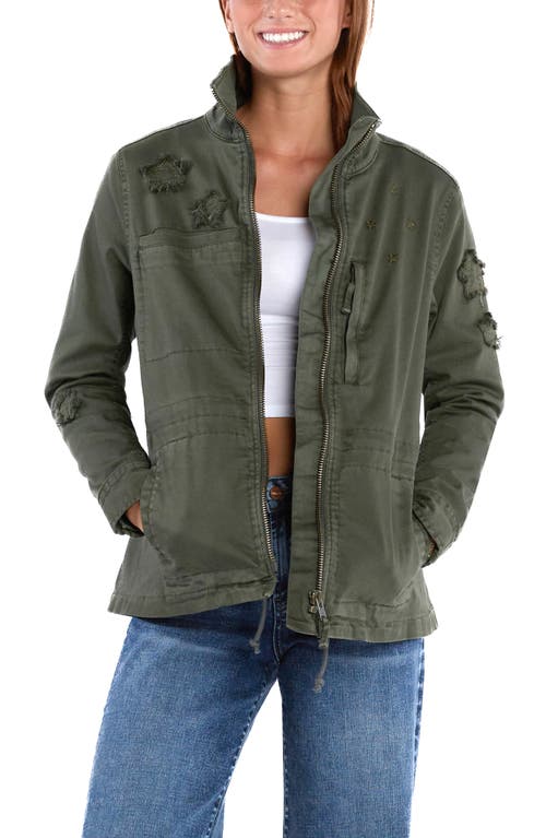 Shop Billy T Butterfly Embroidery Cotton Blend Jacket In Army