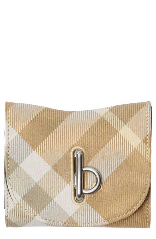 burberry Rocking Horse Check Compact Wallet in Flax at Nordstrom