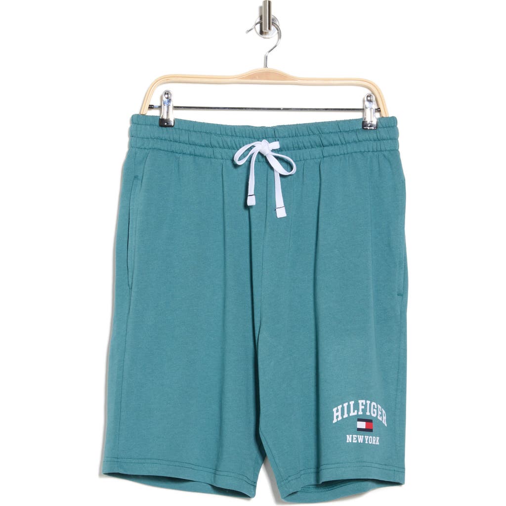 Tommy Hilfiger Drawstring Pajama Shorts In Teal Ocean