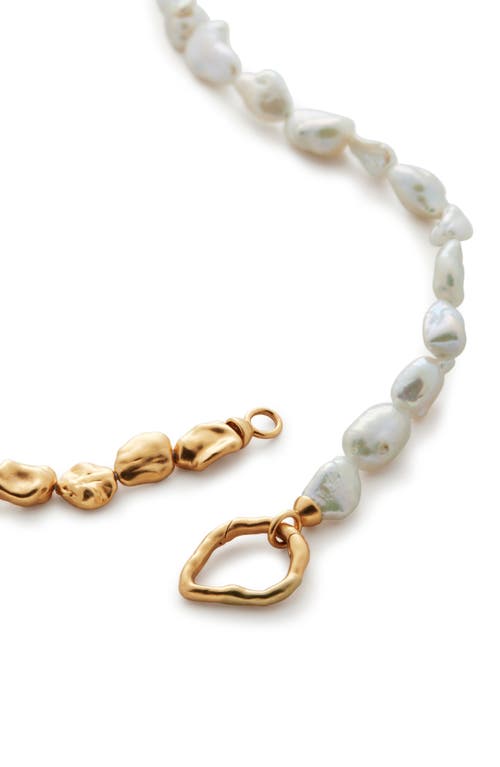 Monica Vinader Keshi 18ct Recycled Yellow Gold-plated Vermeil Sterling Silver And Pearl Necklace In Gold/white