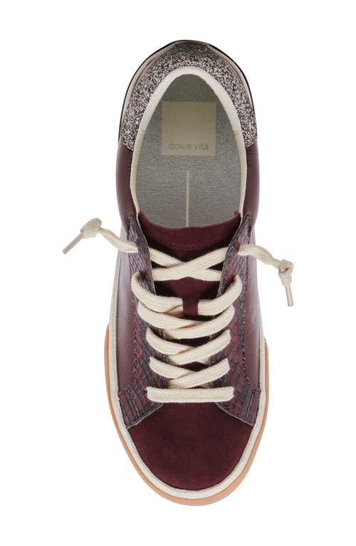 Shop Dolce Vita Zina Sneaker In Burgundy Crinkle Patent