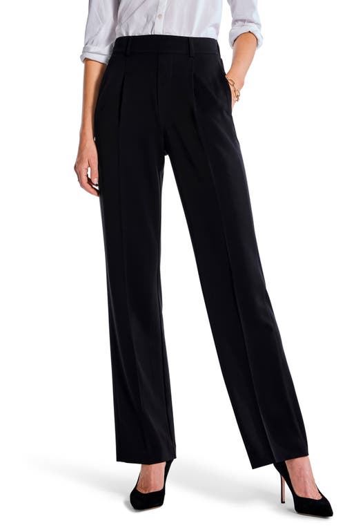 NIC+ZOE Avenue Pleated Wide Leg Pants in Black Onyx