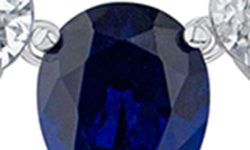 Kenneth Jay Lane Graduating Pear Cubic Zirconia Necklace In Blue/silver