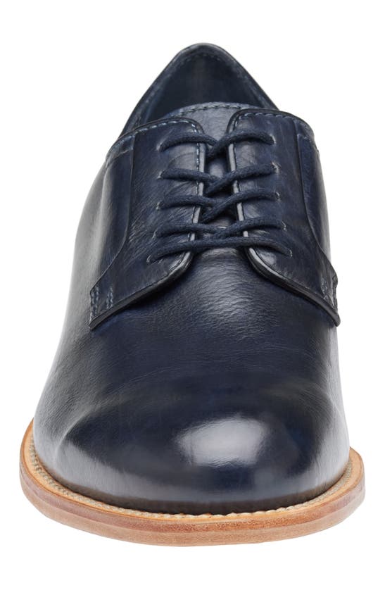 Johnston & Murphy Collection Dudley Plain Toe Derby In Navy Dip-dyed Calfskin