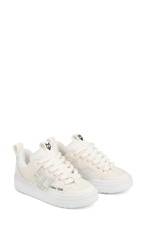 Shop Naked Wolfe Area Genysis Sneaker In White Leather/mesh/suede