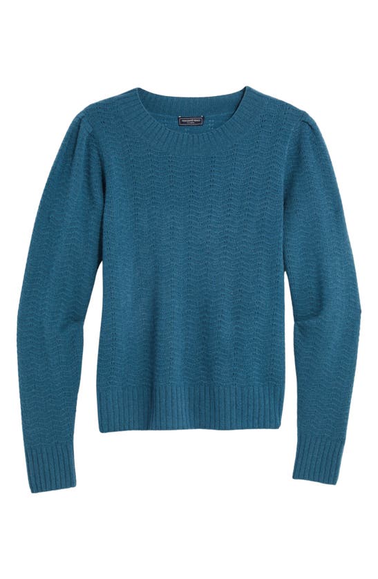 Shop Vineyard Vines Pointelle Cashmere Sweater In Mallard Blue