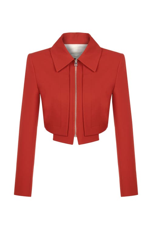 Shop Nocturne Shoulder Pad Jacket In Red