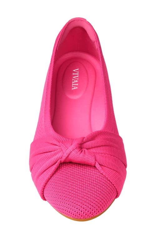 Shop Vivaia Knotted Water Resistant Almond Toe Flat In Pitaya