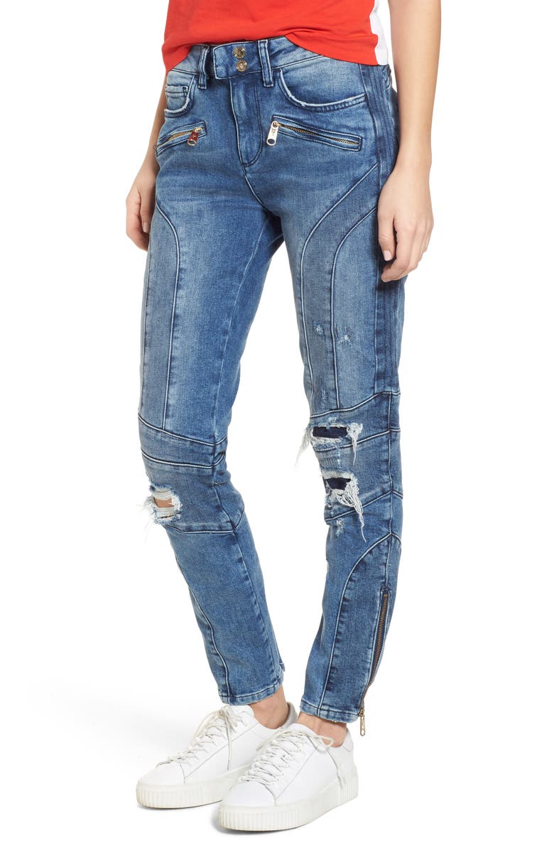TOMMY JEANS x Gigi Hadid Speed Distressed Ankle Zip Jeans | Nordstrom