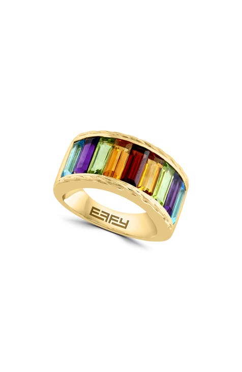 Sofia B. 14k Yellow Gold Multi Color Sapphire Crisscross Ring, Gemstone  Rings, Jewelry & Watches