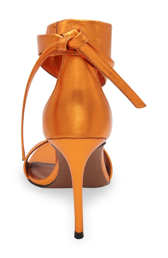 Shop Bcbgmaxazria Suji Ankle Wrap Sandal In Tangerine Metallic