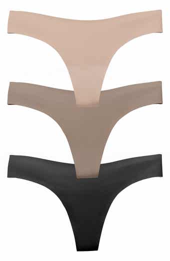Commando Women's 242787 Butter Mid Rise Thong Underwear Nude Size