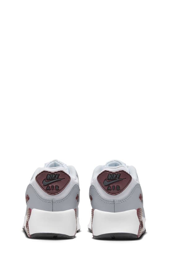 Shop Nike Kids' Air Max 90 Sneaker In White/ Dark Red/ Platinum