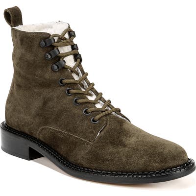 Vince Cabria 3 Genuine Shearling Lined Combat Boot, Green