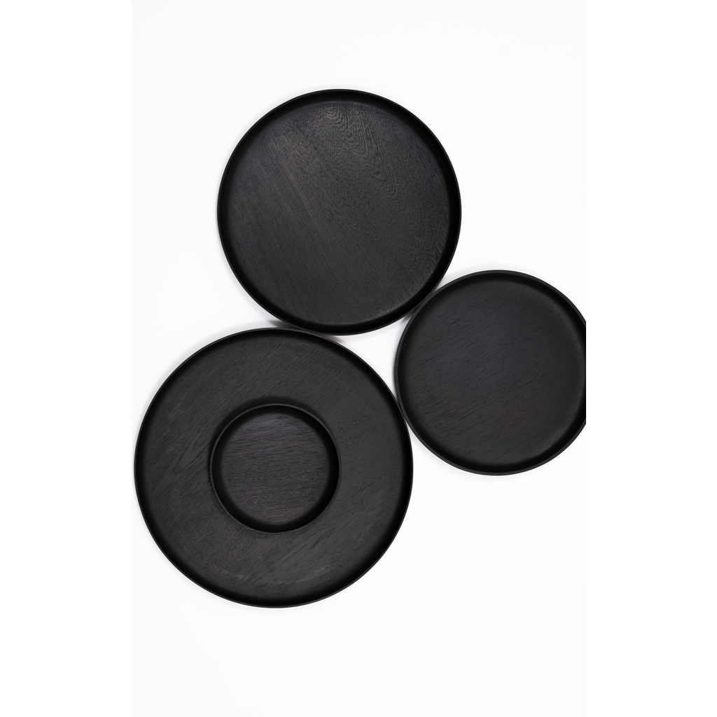 Chechen Wood Design Rosa Morada Wooden Small Plate In Black