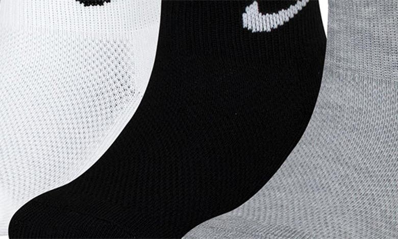 Nike Kids' Swoosh Cushioned Ankle Socks In White D/ G Heather