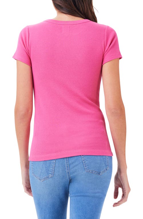 Shop Nic + Zoe Nic+zoe Perfect Rib Cotton Blend T-shirt In Wild Pink