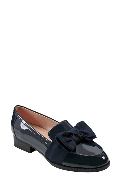 Bandolino Lindio Bow Moc Toe Loafer In Dark Blue