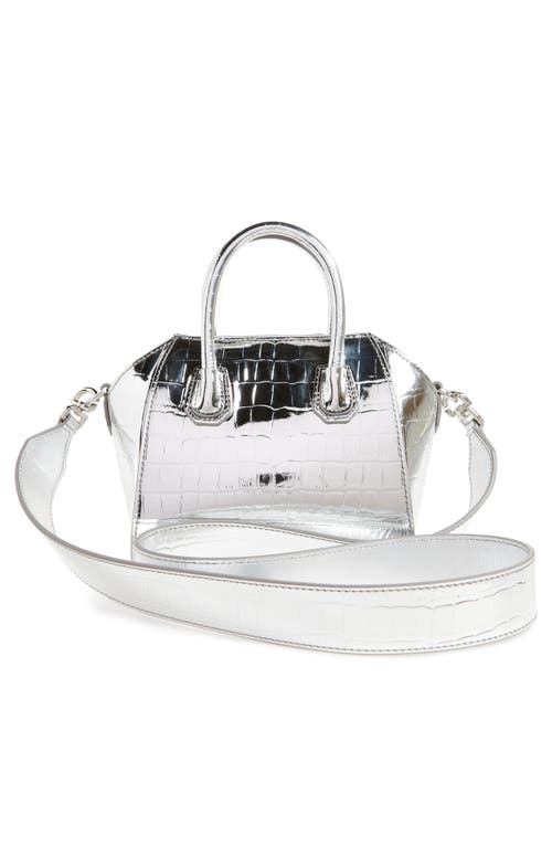 Shop Givenchy Toy Antigona Leather Satchel In Light Silvery