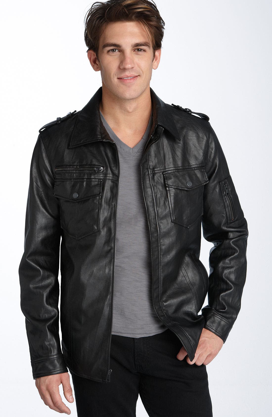 Black Rivet Faux Leather Jacket Nordstrom