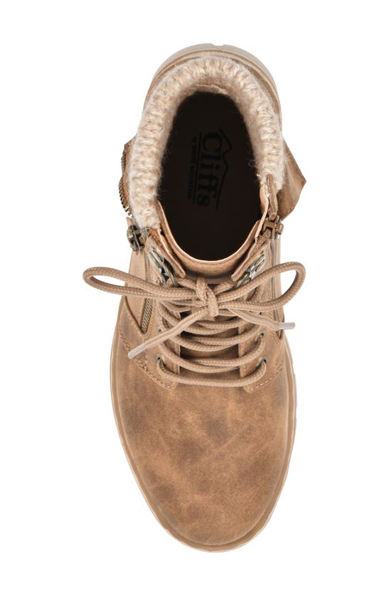 Cliffs By White Mountain Kaylee Boot In Tan/ Fabric/ Sweater