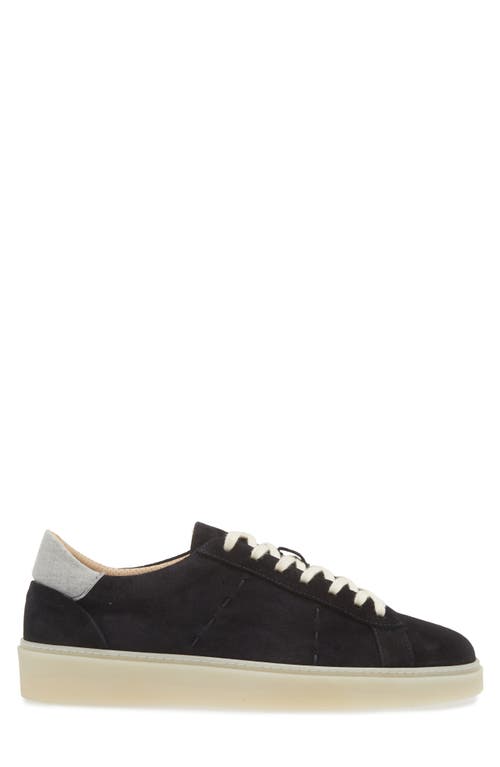 Eleventy Suede Low Top Sneaker In Navy