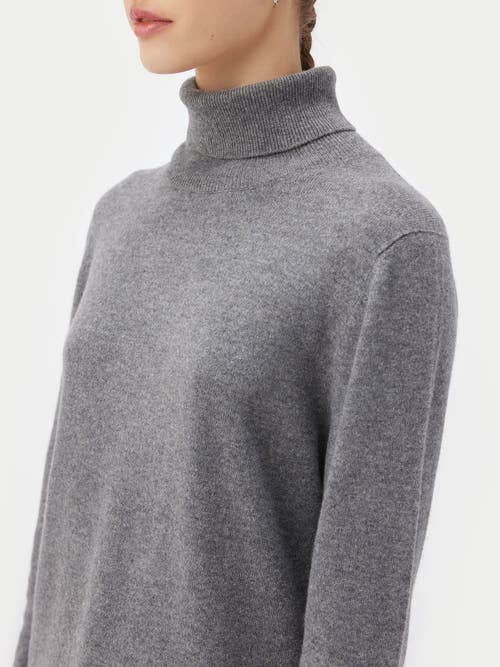 Shop Gobi Cashmere Classic Turtle Neck In Dim Gray