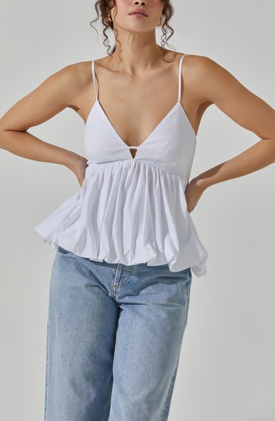Shop Astr The Label Bubble Hem Babydoll Camisole In Eggshell White