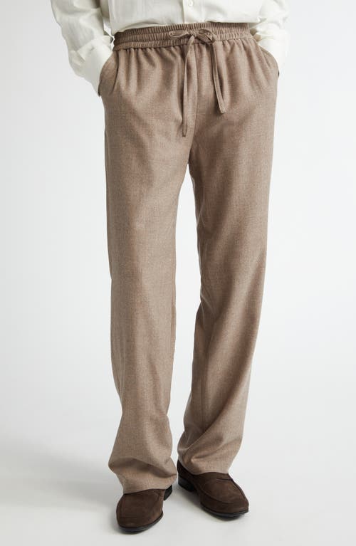 De Bonne Facture Drawstring Wool Trousers in Taupe 