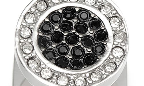 Cufflinks, Inc . Vincent De Paul White & Black Pave Crystals Stud Set In Black