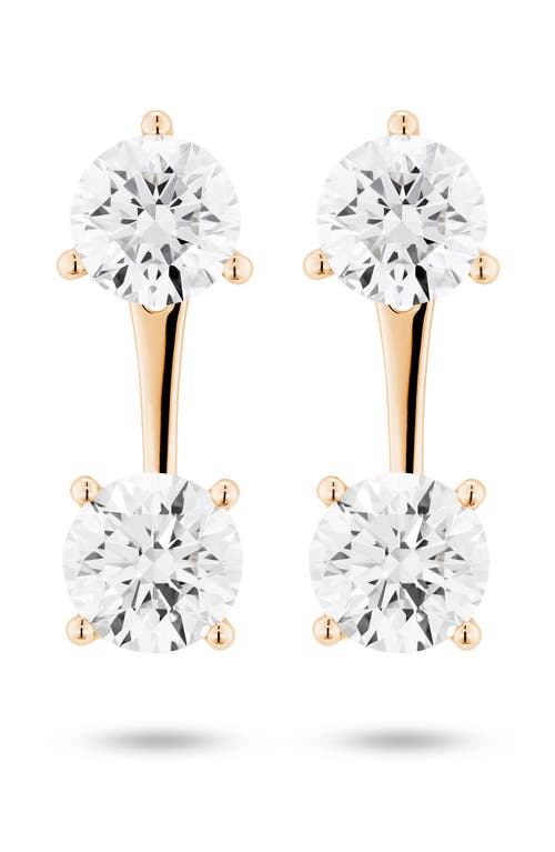Round Lab-Created Diamond Ear Jackets in 14K Yellow Gold