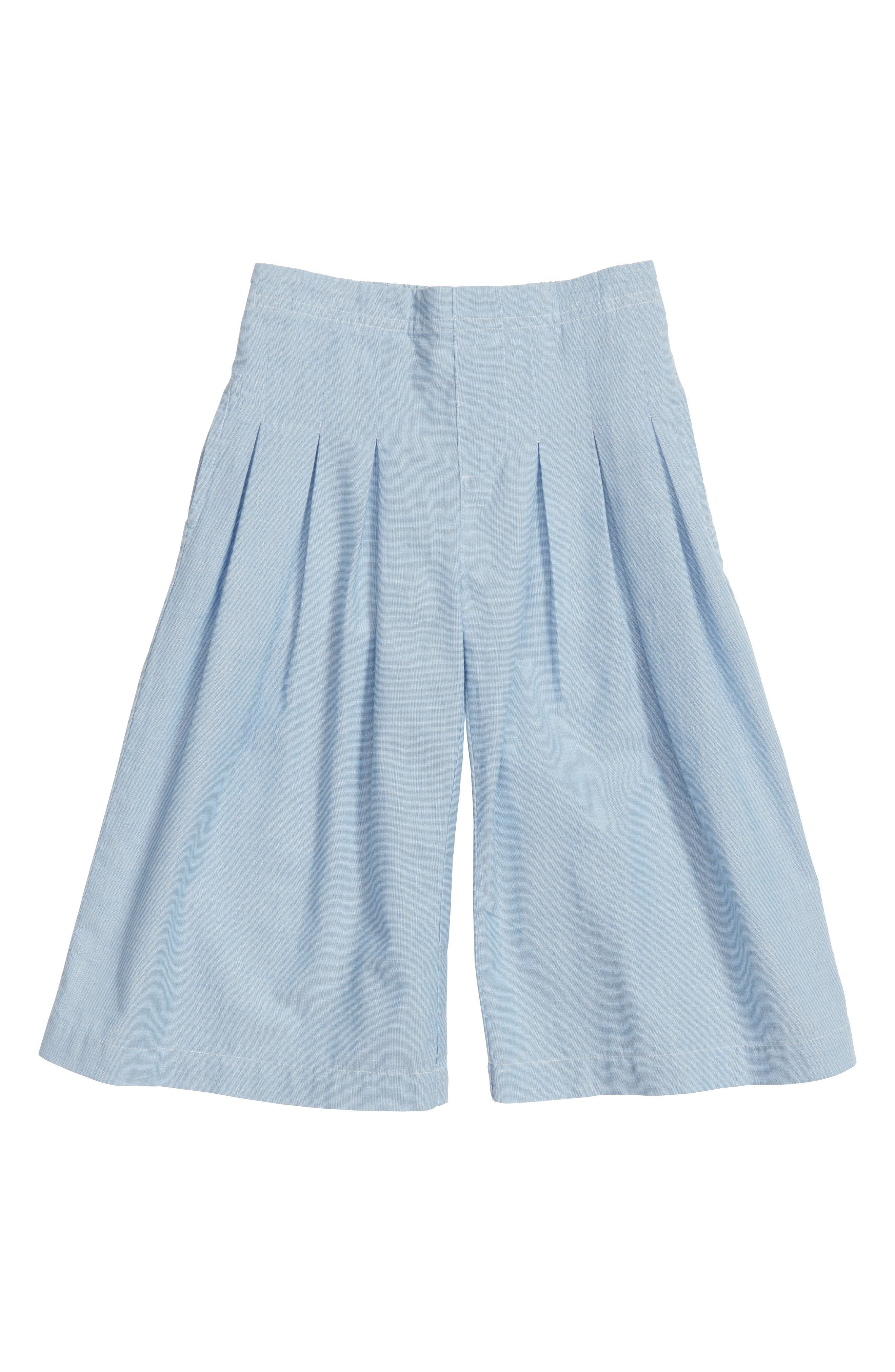 Stem Pleated Chambray Gaucho Pants (Toddler Girls, Little Girls & Big