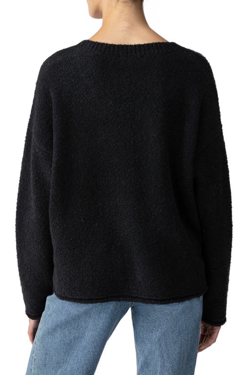 Shop Sanctuary Early Sunset Bouclé V-neck Sweater In Black