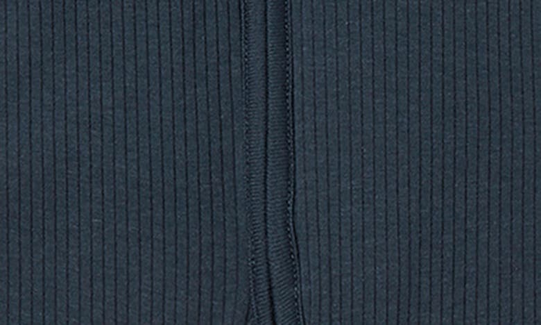 Mori Rib Fitted One-piece Footie Pajamas In Ribbed Navy