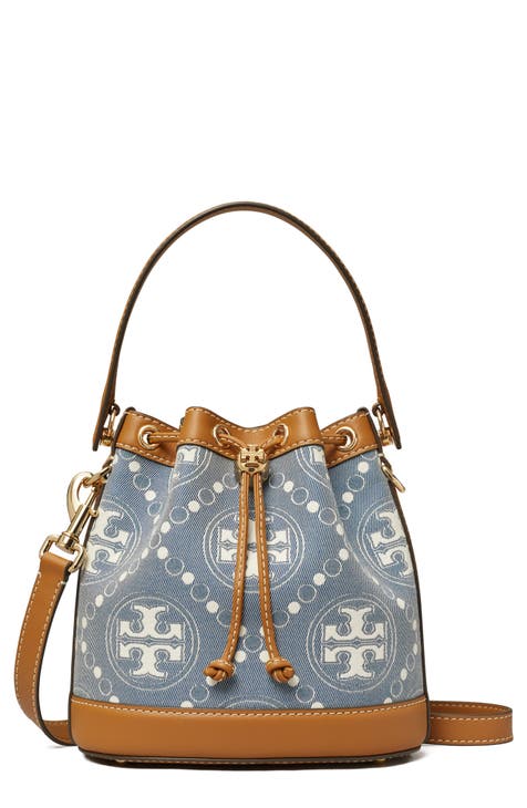 T Monogram Denim Bucket Bag