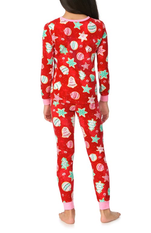 BEDHEAD PAJAMAS BEDHEAD PAJAMAS KIDS' FESTIVE PRINT FITTED TWO-PIECE PAJAMAS 