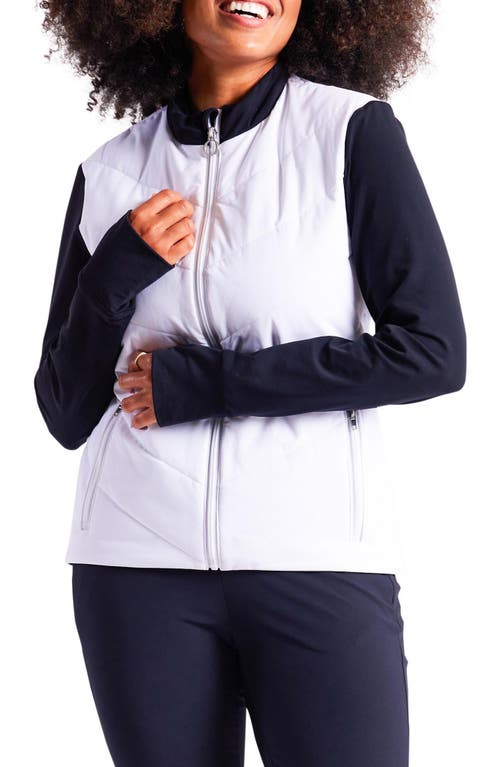 Free Swing Quilted Golf Jacket in White/black
