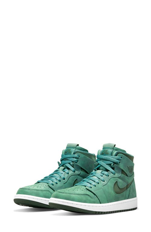 Air Jordan 1 Zoom Air Comfort High Top Sneaker in Bicoastal/Noble Green/White