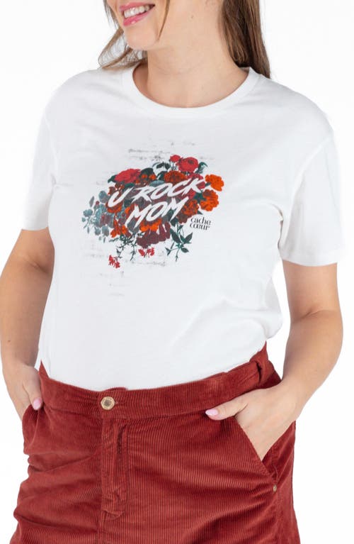 U Rock Mom Cotton Graphic Maternity Tee in Red