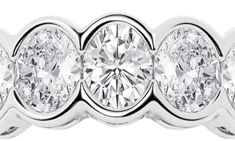Badgley Mischka Oval Lab Created Diamond Half Bezel Eternity Band Ring In White