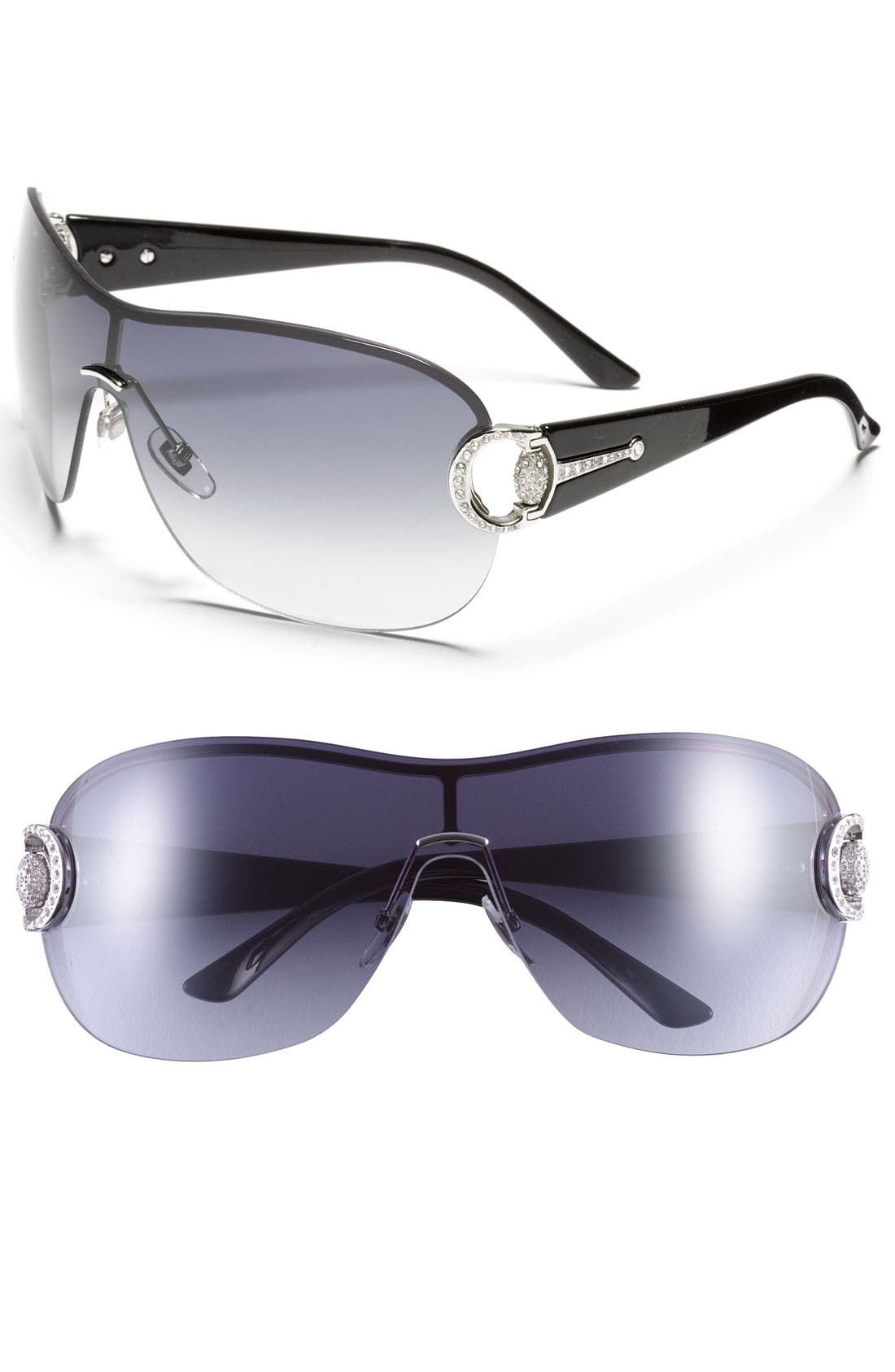 Gucci Crystal Encrusted Shield Sunglasses Nordstrom