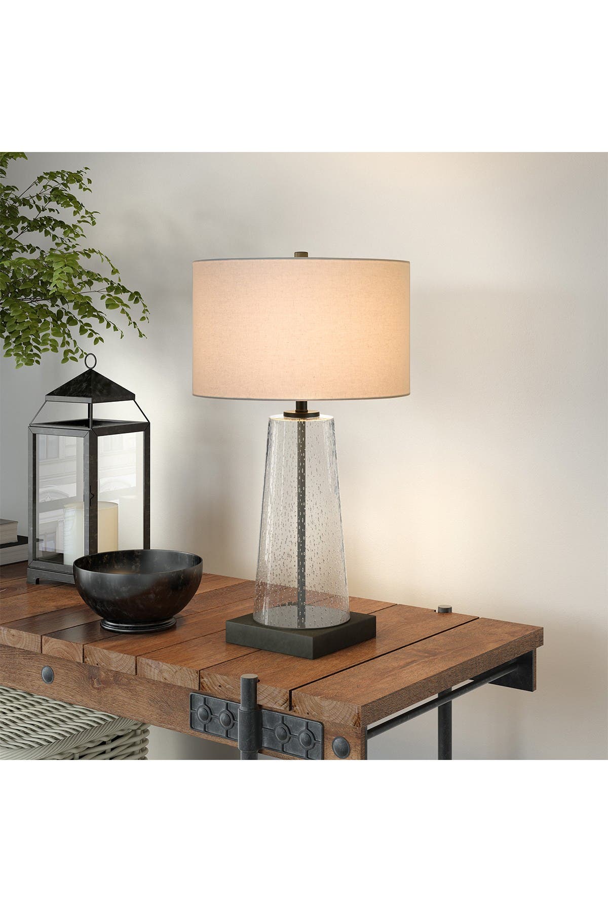 Addison And Lane Dax Tapered Seeded Glass Table Lamp