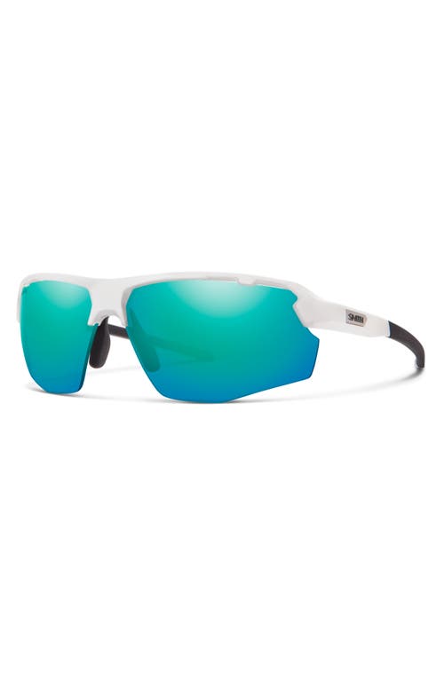 Smith Resolve Photochromic 70mm Chromapop™ Oversize Shield Sunglasses In White/opal Mirror